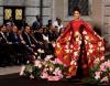 Miss Vietnam Ngoc Han presents an ao dai at the Vietnamese Culture Festival in Rome